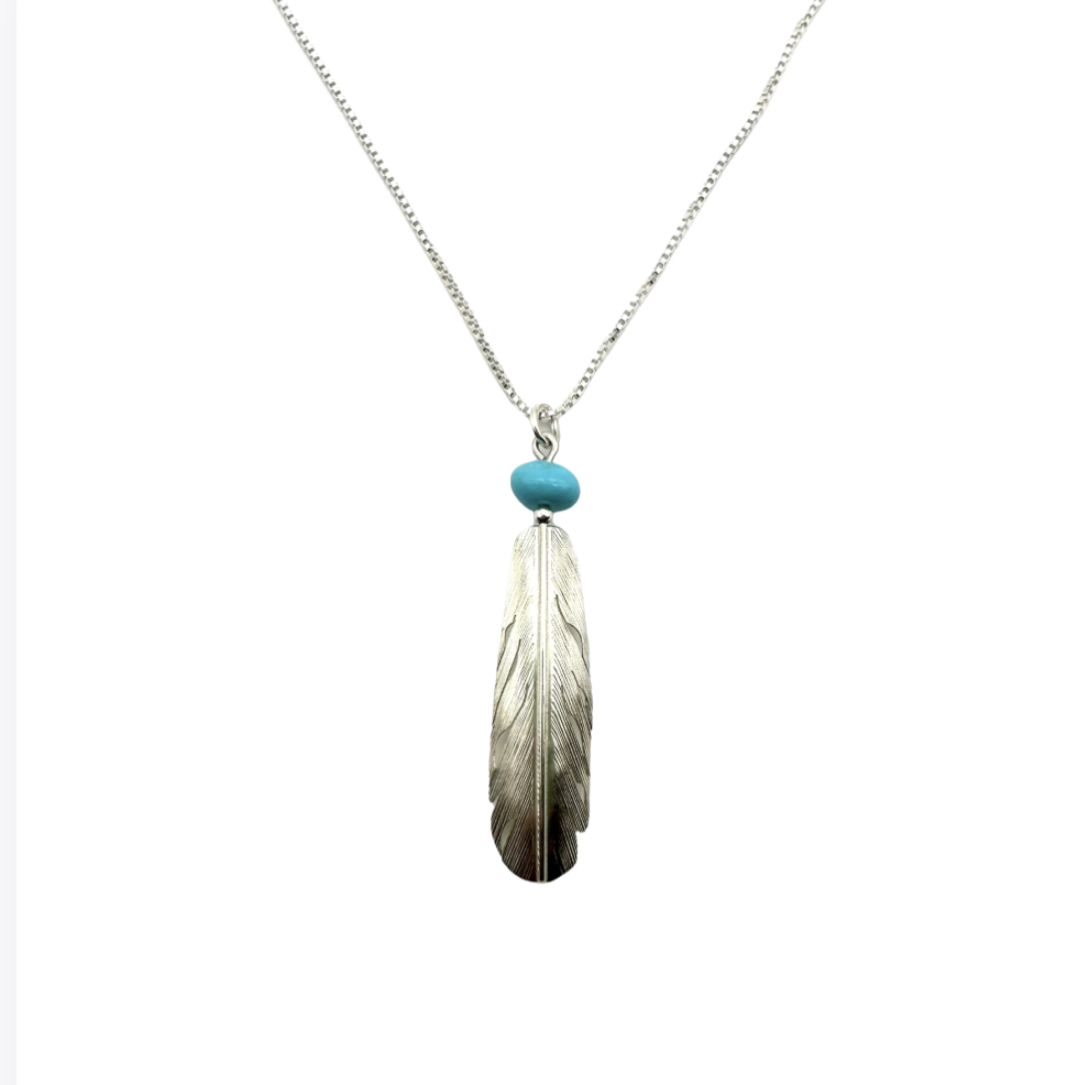 Feather Necklace with Turquoise – Native Jewelry Gallery